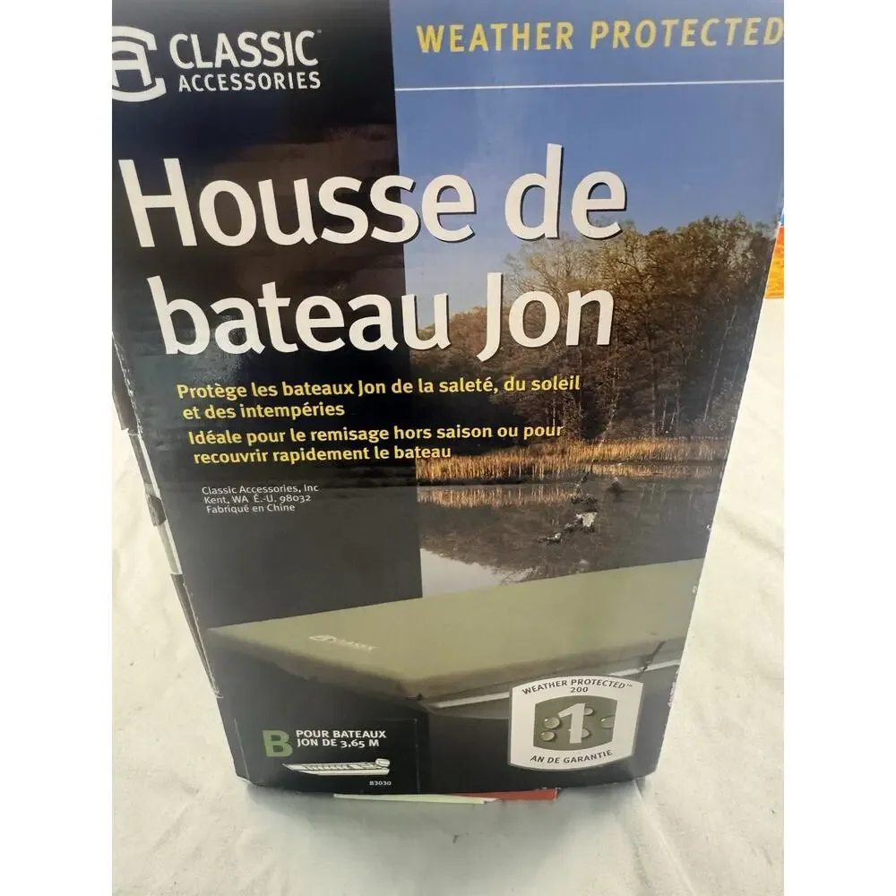 Classic Accessories Jon Boat Cover 12 Ft Size B Weather Protected NIB